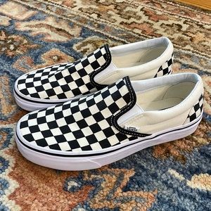 Vans slip on checkered sneakers